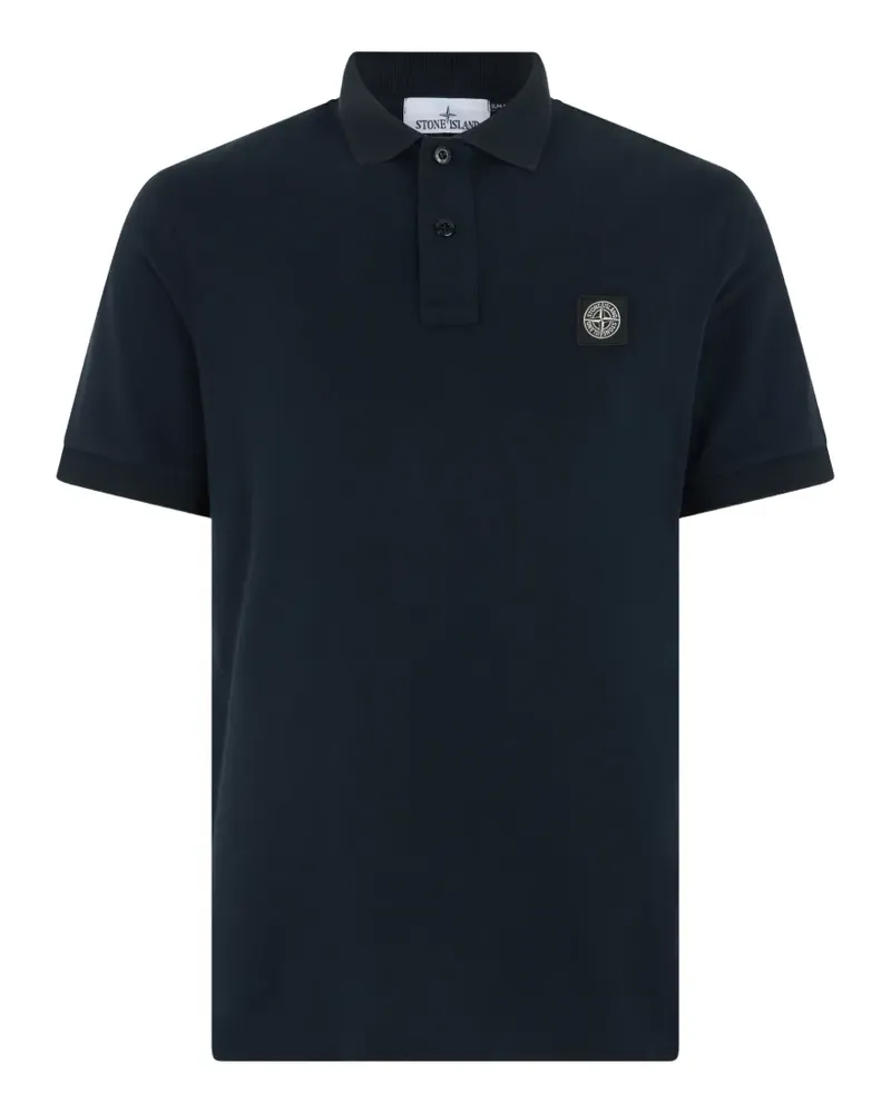 Stone Island Poloshirt mit Logo-Patch - Blau Blau