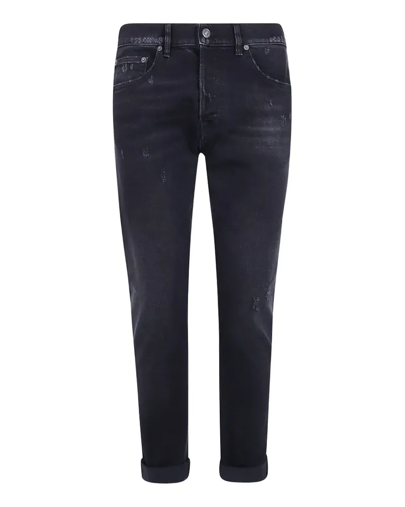 Dondup Schmale 'Icon' Distressed-Jeans - Schwarz Schwarz