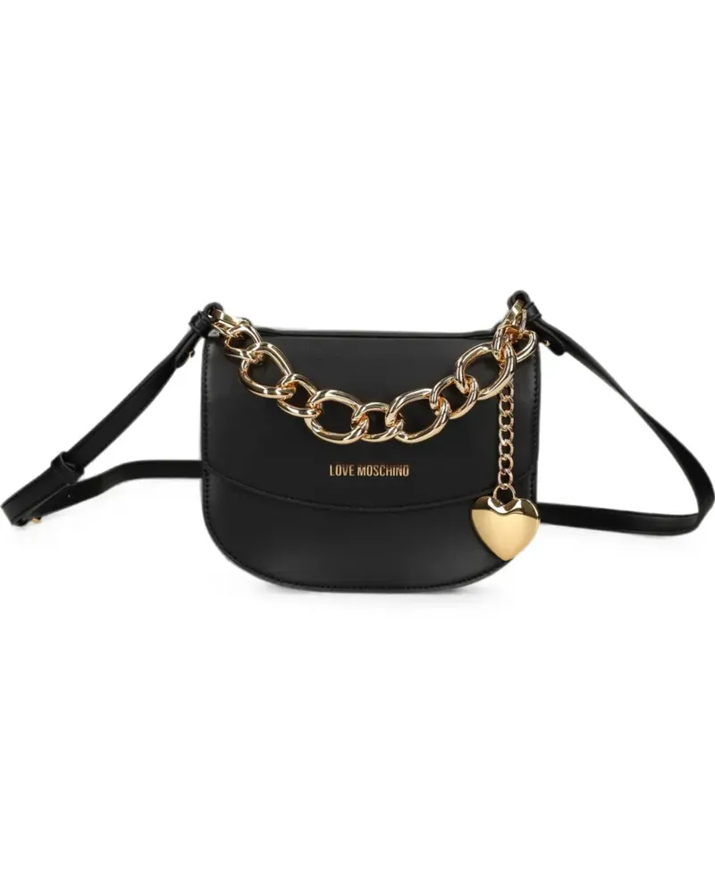 Moschino Umhängetasche mit Herz-Anhänger - Schwarz Schwarz