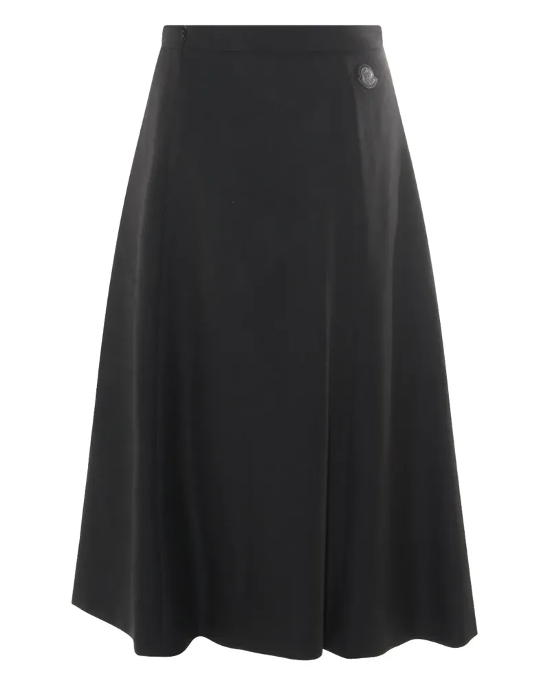 Moncler button-detail A-line midi skirt - Schwarz Schwarz