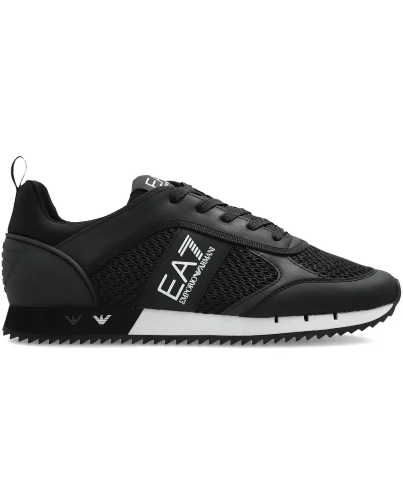 EA7 Sneakers mit Logo-Applikation - Schwarz Schwarz