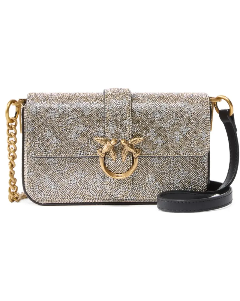 Pinko Mini Love One Umhängetasche - Gold Gold