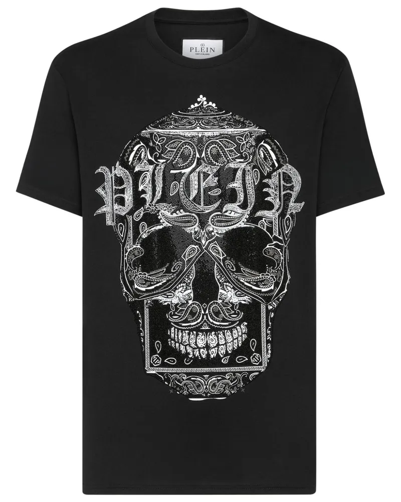 Philipp Plein Paisley Skull T-Shirt - Schwarz Schwarz