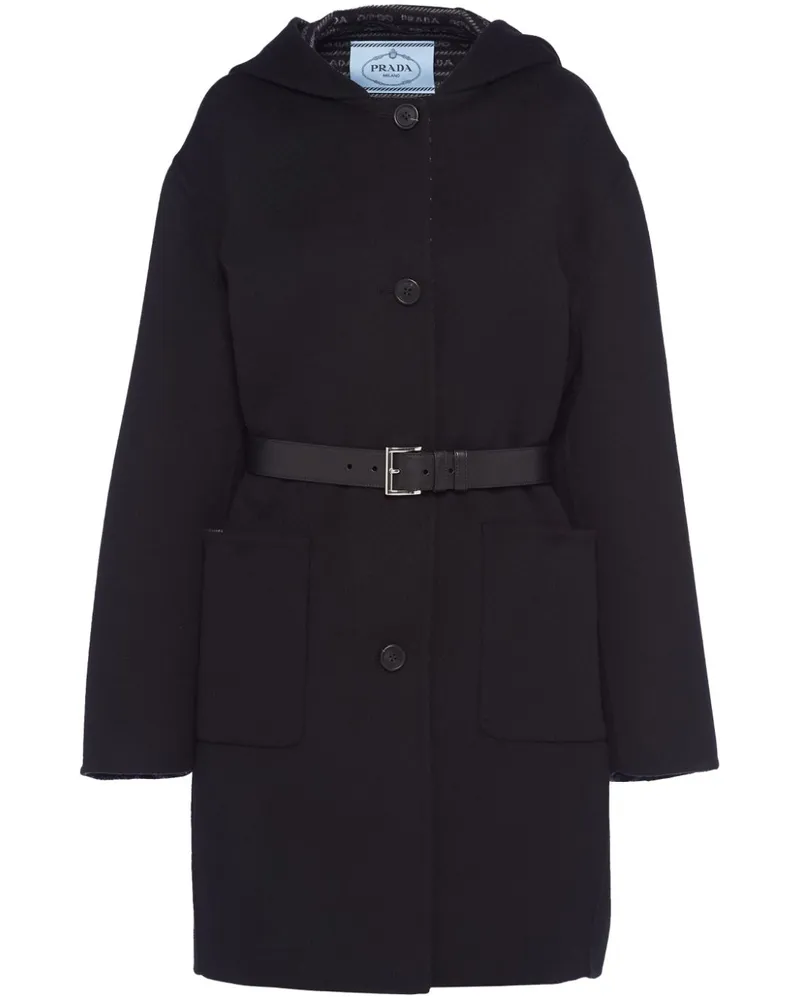 Prada Einreihiger Mantel - Schwarz Schwarz