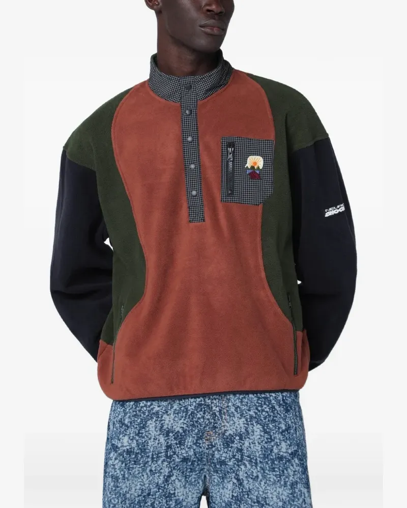 Brain Dead Sweatshirt in Colour-Block-Optik - Braun Braun