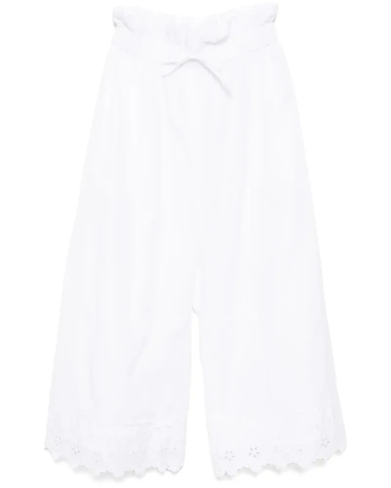 Simone Rocha Cropped-Hose mit gerüschtem Bund - Weiß Weiß