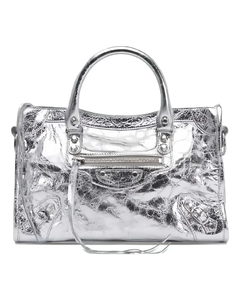 Balenciaga Le City Tote Bag im Metallic-Look - Silber Silber