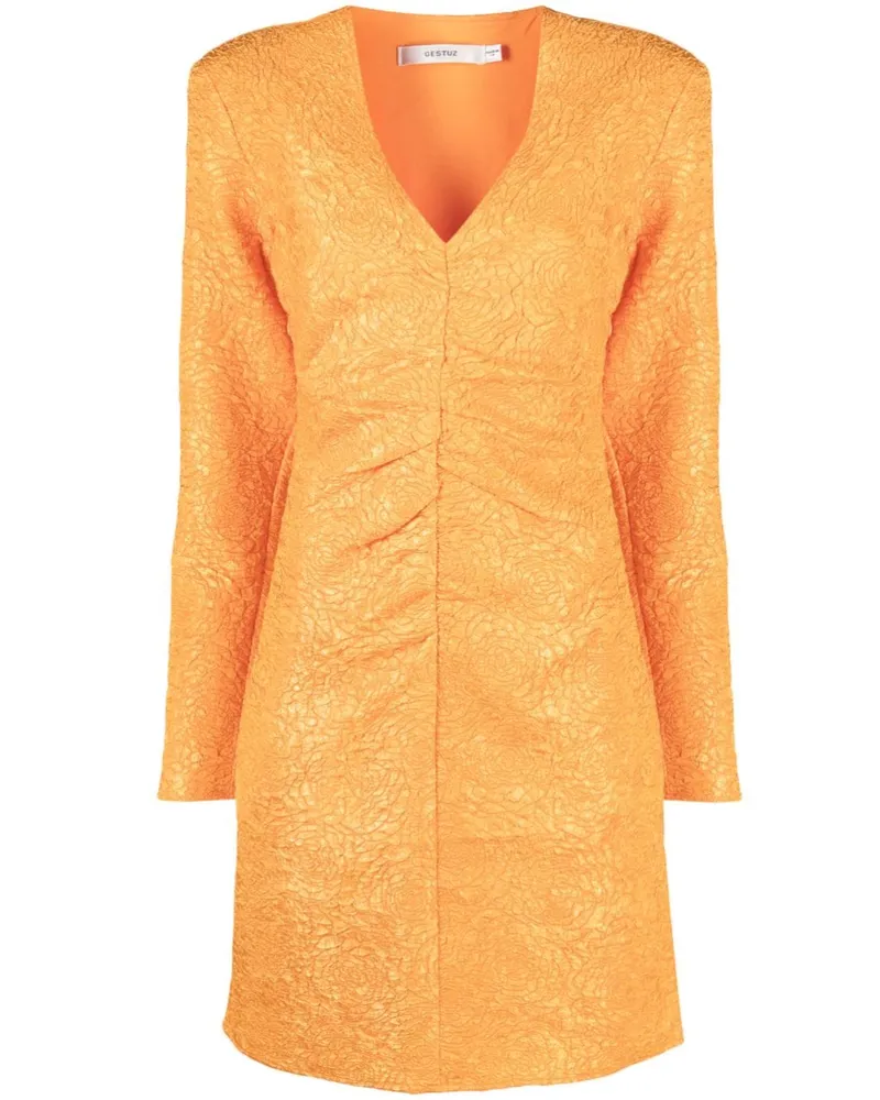 Gestuz Kleid mit Jacquardmuster Orange