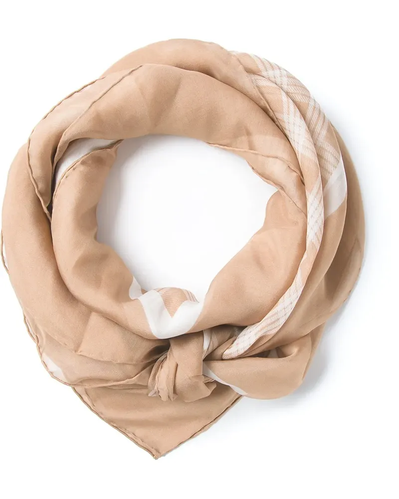 AGNONA checked scarf - Nude Nude