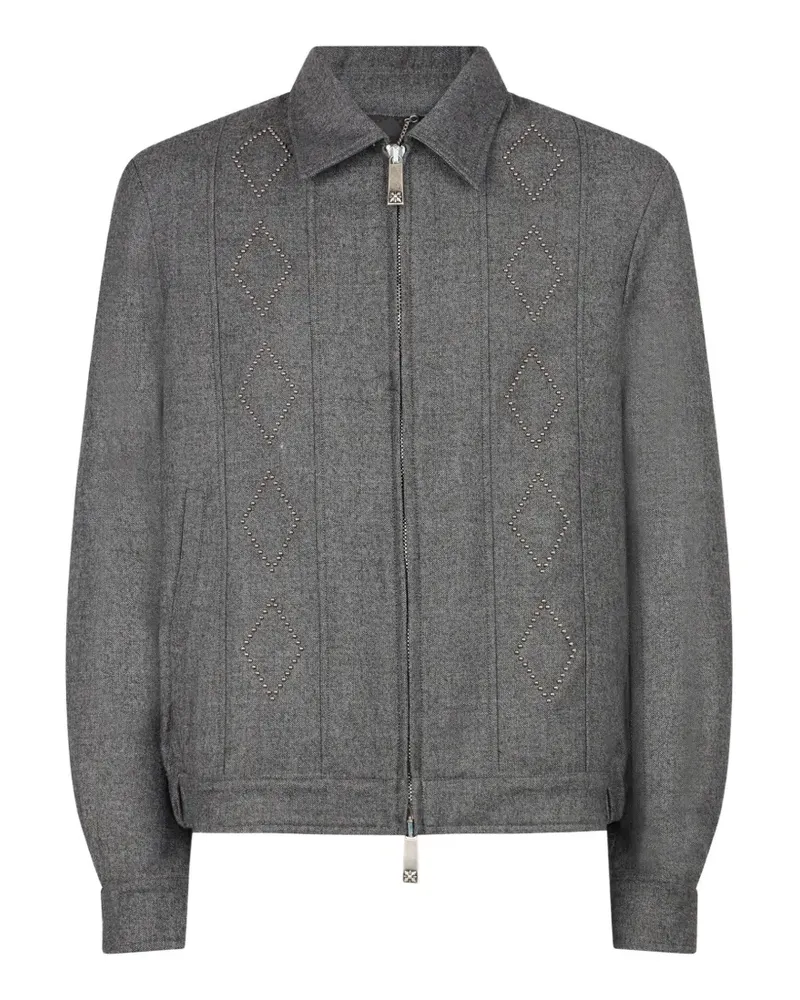 John Richmond Jacke mit Nieten - Grau Grau
