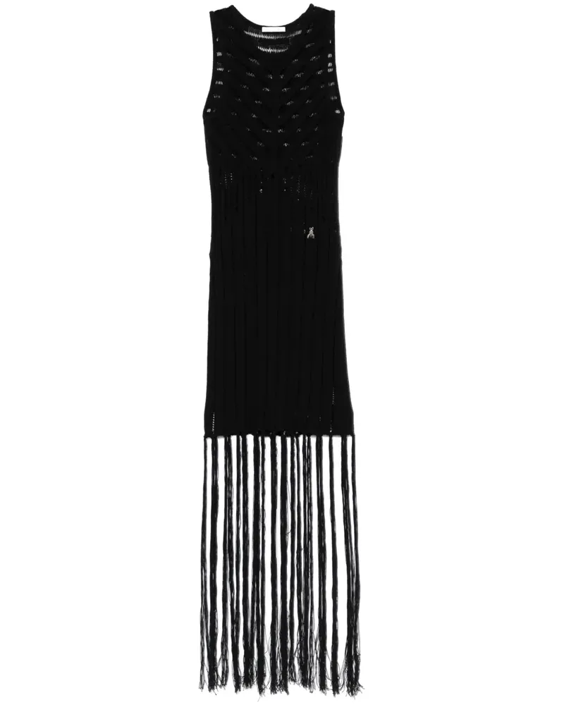 Patrizia Pepe Gestricktes Kleid mit Lochmuster - Schwarz Schwarz