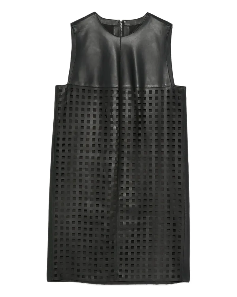 Emporio Armani Kleid aus Leder mit Cut-Out - Schwarz Schwarz