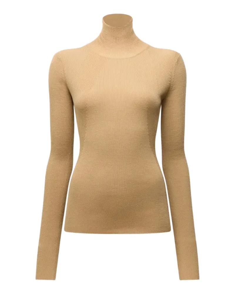Another Tomorrow rib-knit turtleneck sweater - Nude Nude