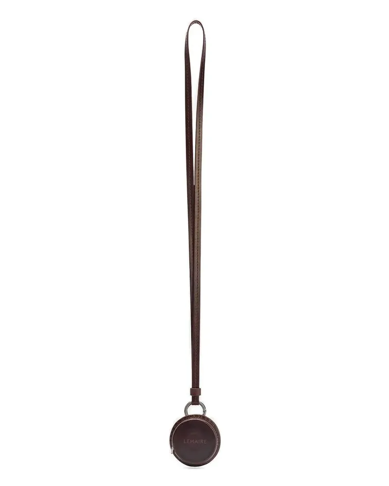 Christophe Lemaire Halskette mit rundem Ledergehäuse - Braun Braun