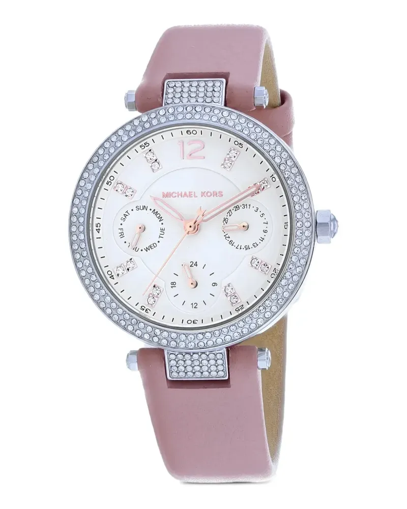 Michael Kors Parker Armbanduhr mit Kristallverzierung 34mm - Weiß Weiß