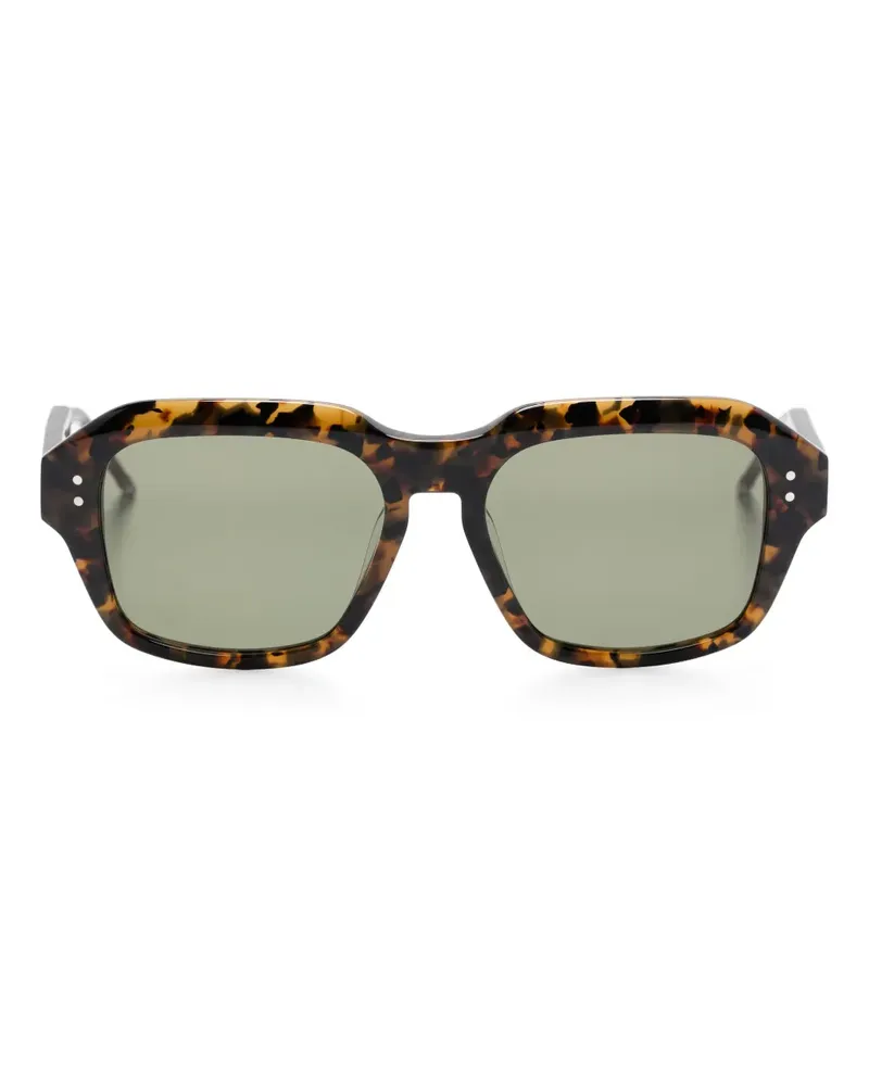 Thom Browne Sonnenbrille mit eckigem Gestell - Braun Braun