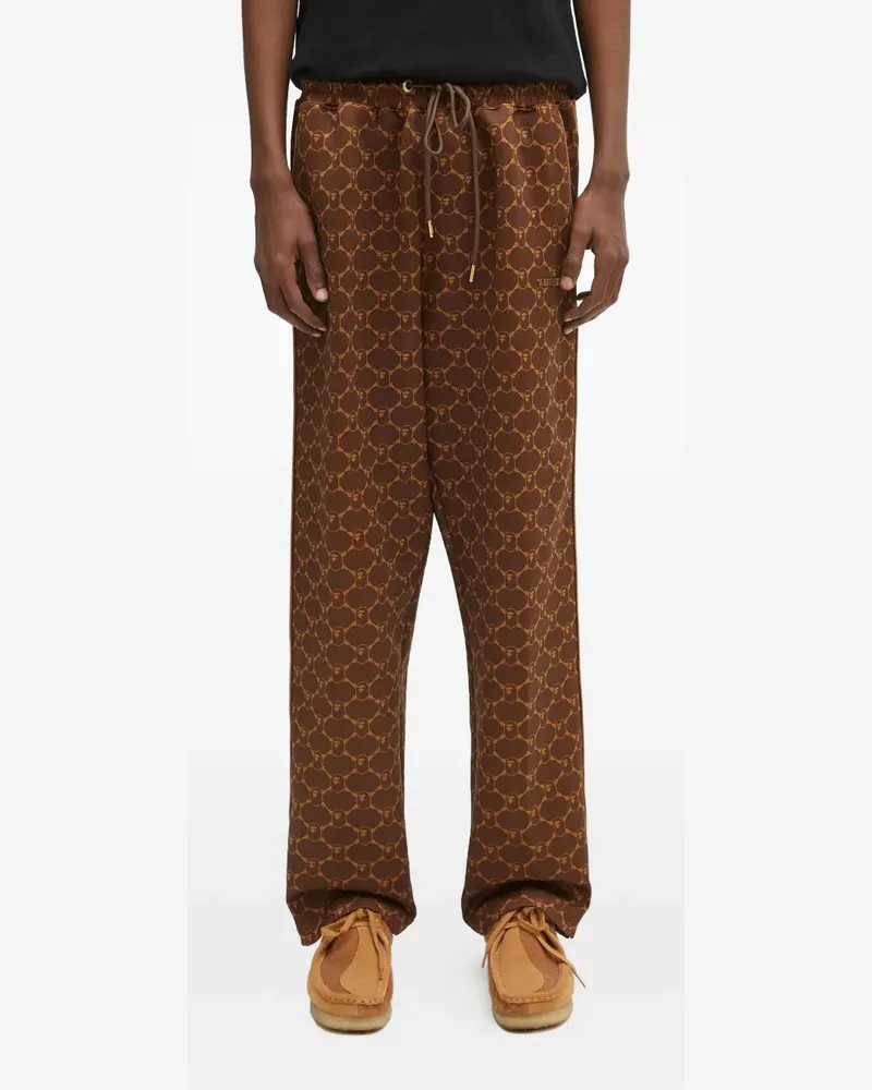 BAPE Hose mit Logo-Print - Braun Braun