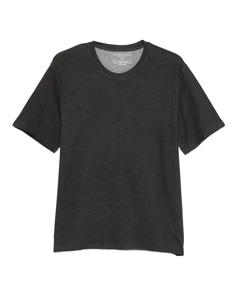 Majestic T-Shirt mit rundem Ausschnitt - Grau Grau