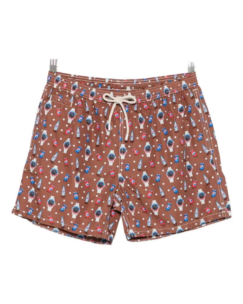 MC2 Saint Barth graphic-print drawstring swim shorts - Braun Braun