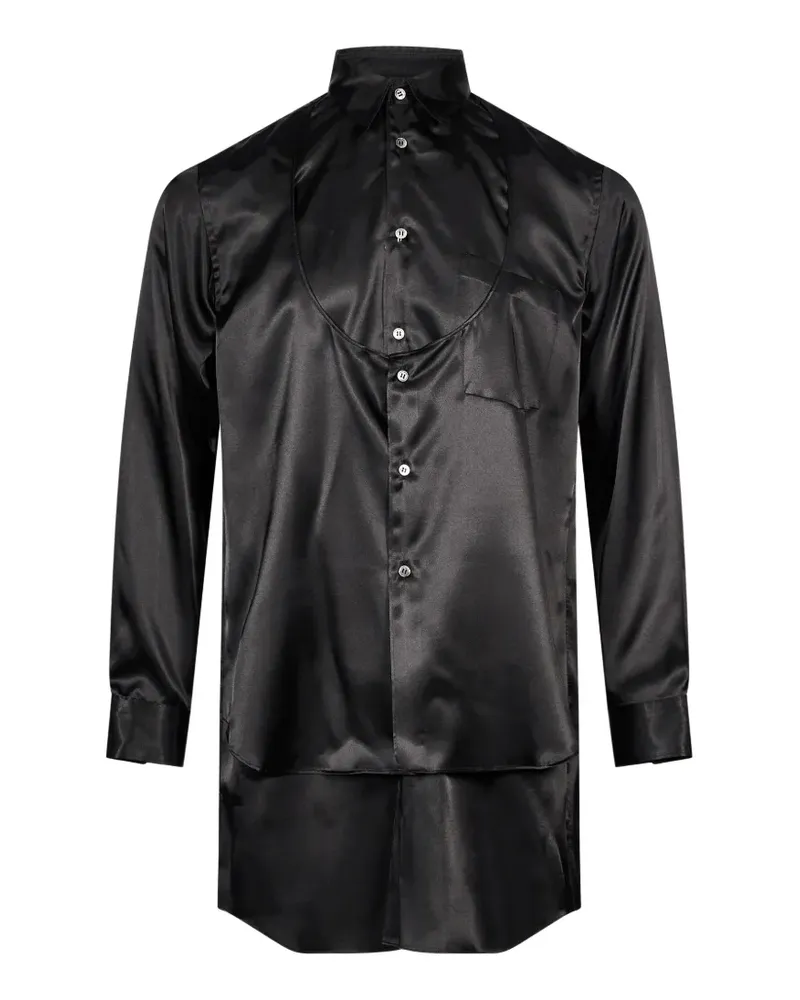 Comme des Garçons Hemd mit Satin-Finish im Layering-Look - Schwarz Schwarz