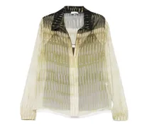 Chiffonbluse mit Print - Grün