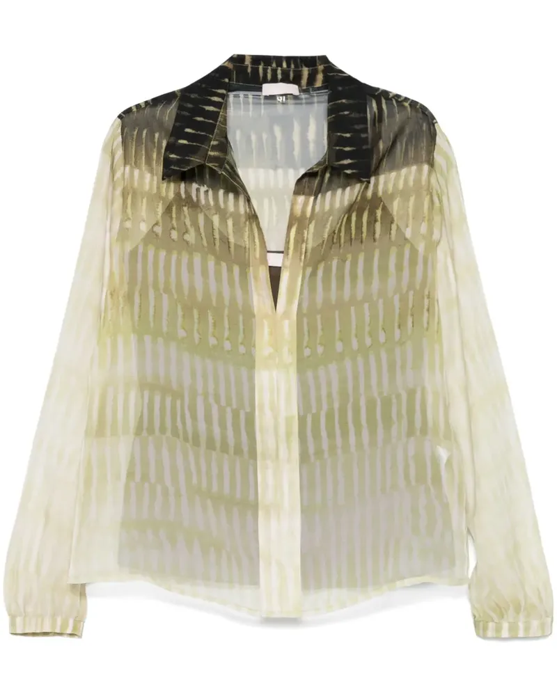 Liu Jo Chiffonbluse mit Print - Grün Grün