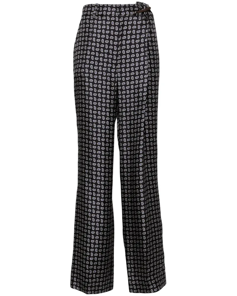 Prada Twill-Hose mit hohem Bund - Blau Blau