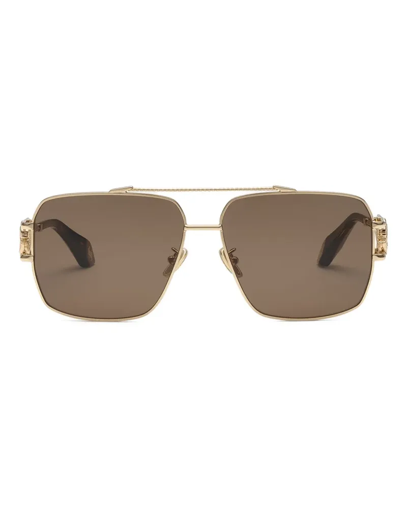 Roberto Cavalli Sonnenbrille mit Logo-Schild - Gold Gold