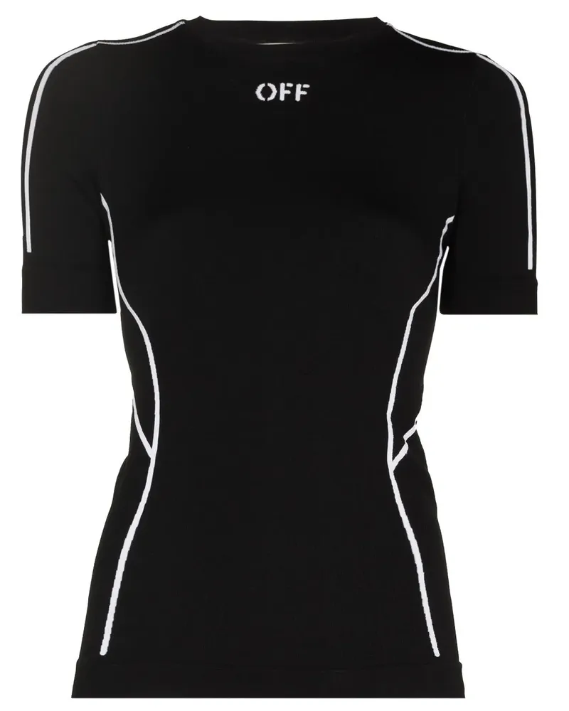 OFF-WHITE Performance-T-Shirt mit Stempel - Schwarz Schwarz