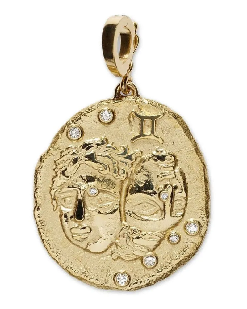 AZLEE 18kt The Stars Gemini Gelbgoldanhänger Gold