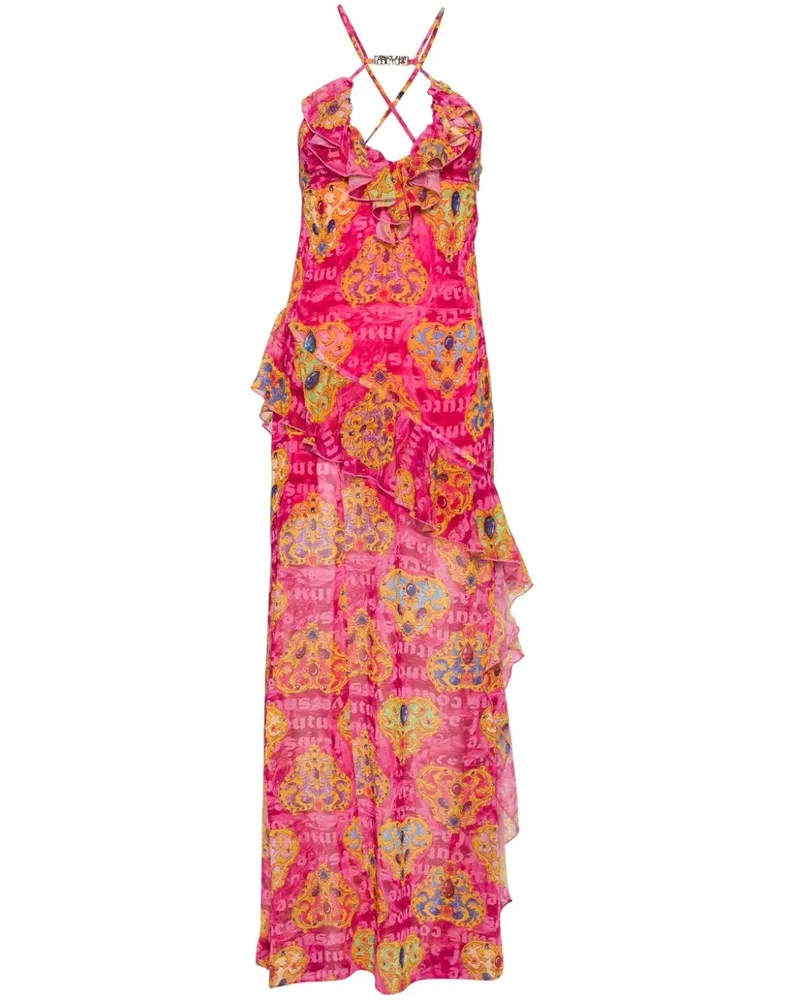 Versace Jeans Maxikleid mit Heart Couture-Print Rosa
