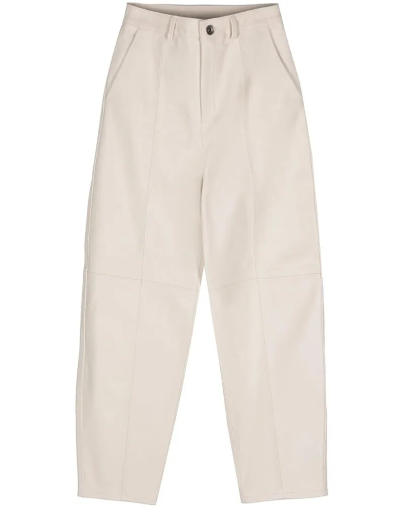 Eleventy Tapered-Hose aus Leder - Weiß Weiß
