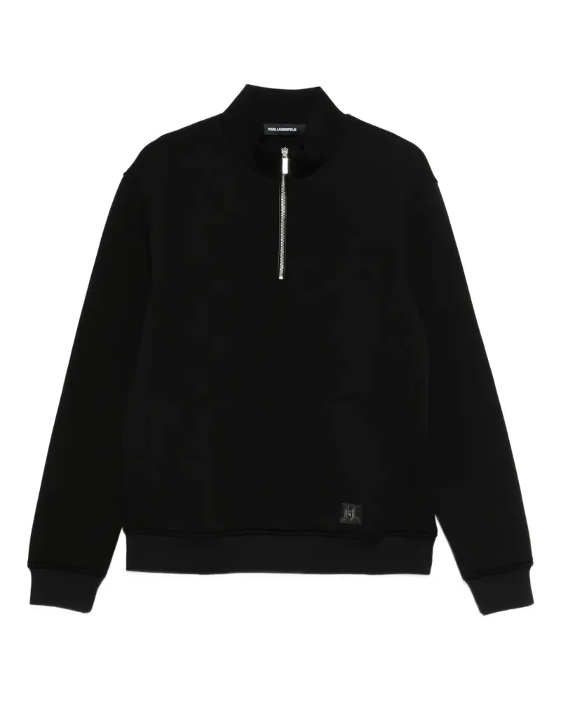 Karl Lagerfeld zip-up pouch-pocket sweatshirt - Schwarz Schwarz