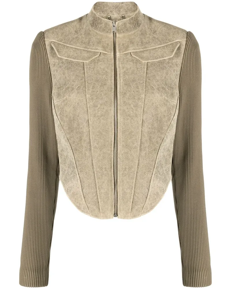 MISBHV Schmale Lederjacke - Nude Nude