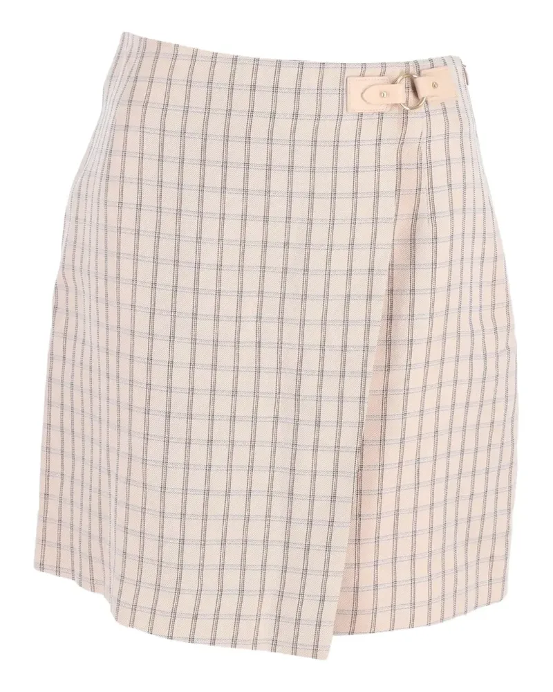 Sandro checked-pattern wrap mini skirt - Nude Nude
