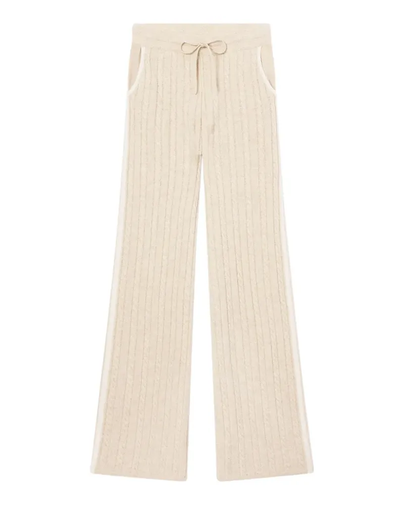MC2 Saint Barth Dinard cable-knit drawstring track pants - Nude Nude