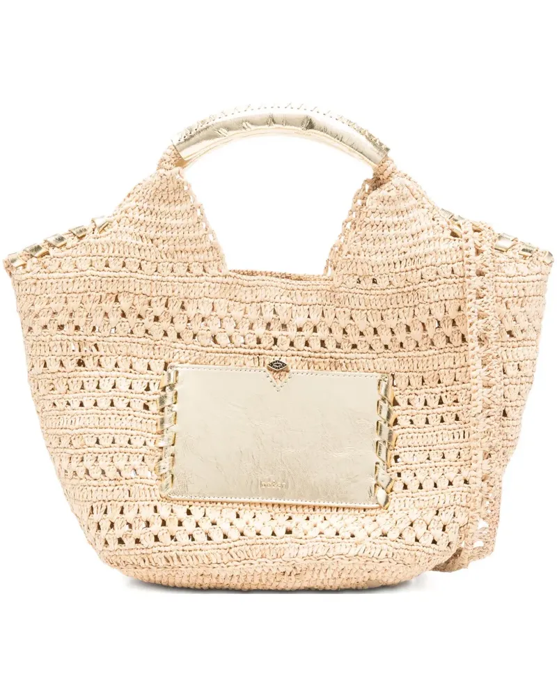 ba&sh Gehäkelte Ara Tote Bag - Nude Nude