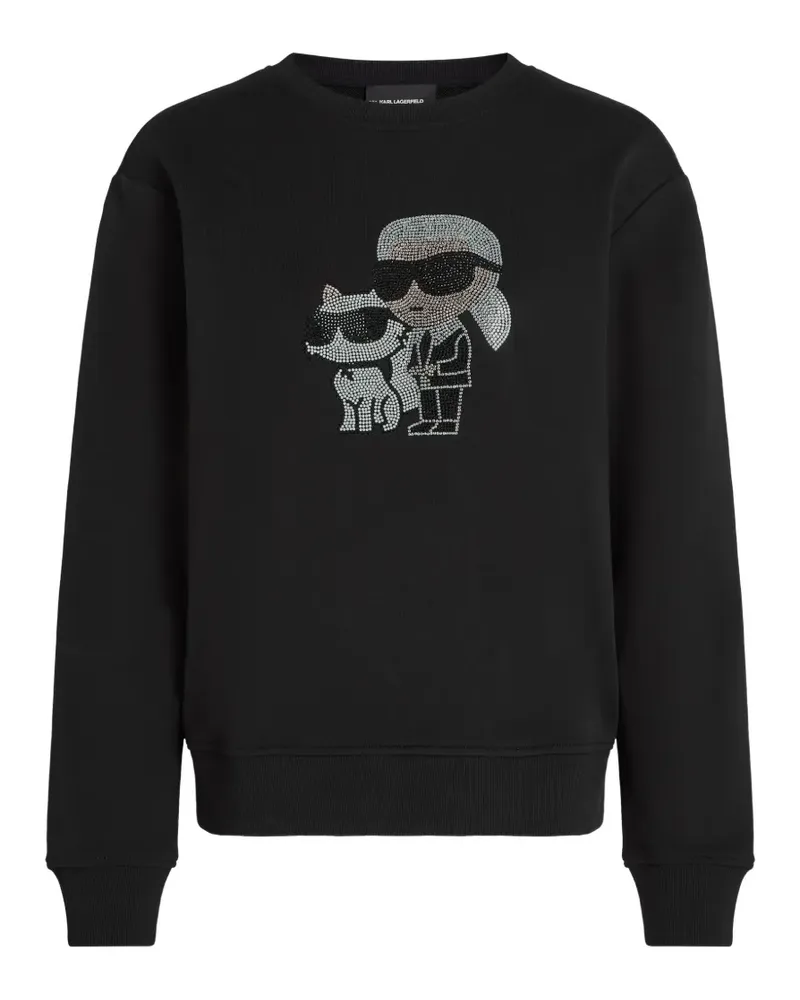 Karl Lagerfeld Ikon Hemd mit Strass - Schwarz Schwarz