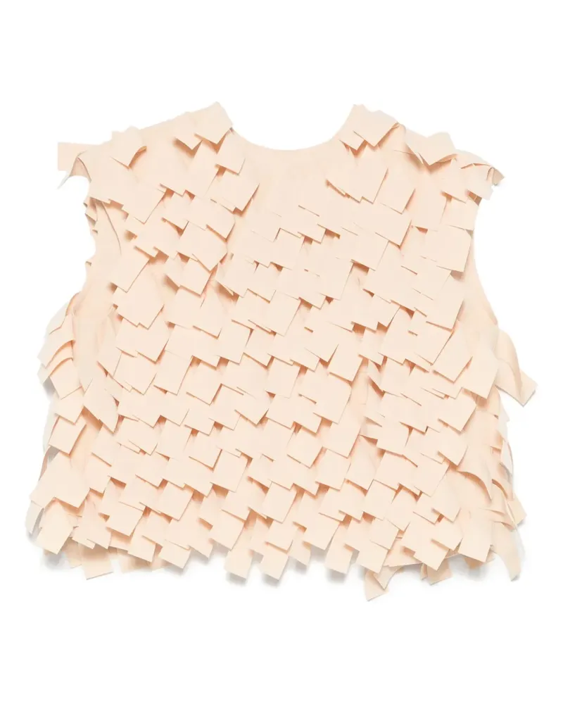A.W.A.K.E. Cropped-Top mit Fransen - Nude Nude