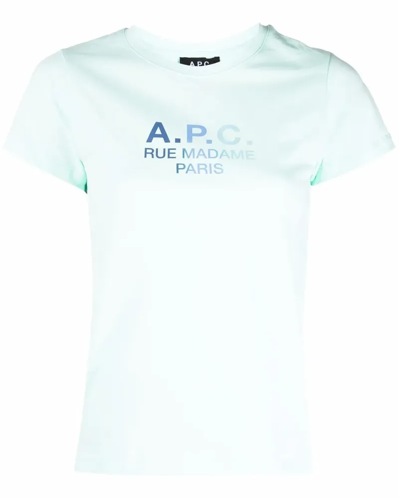 A.P.C. T-Shirt mit Logo-Print - Grün Grün
