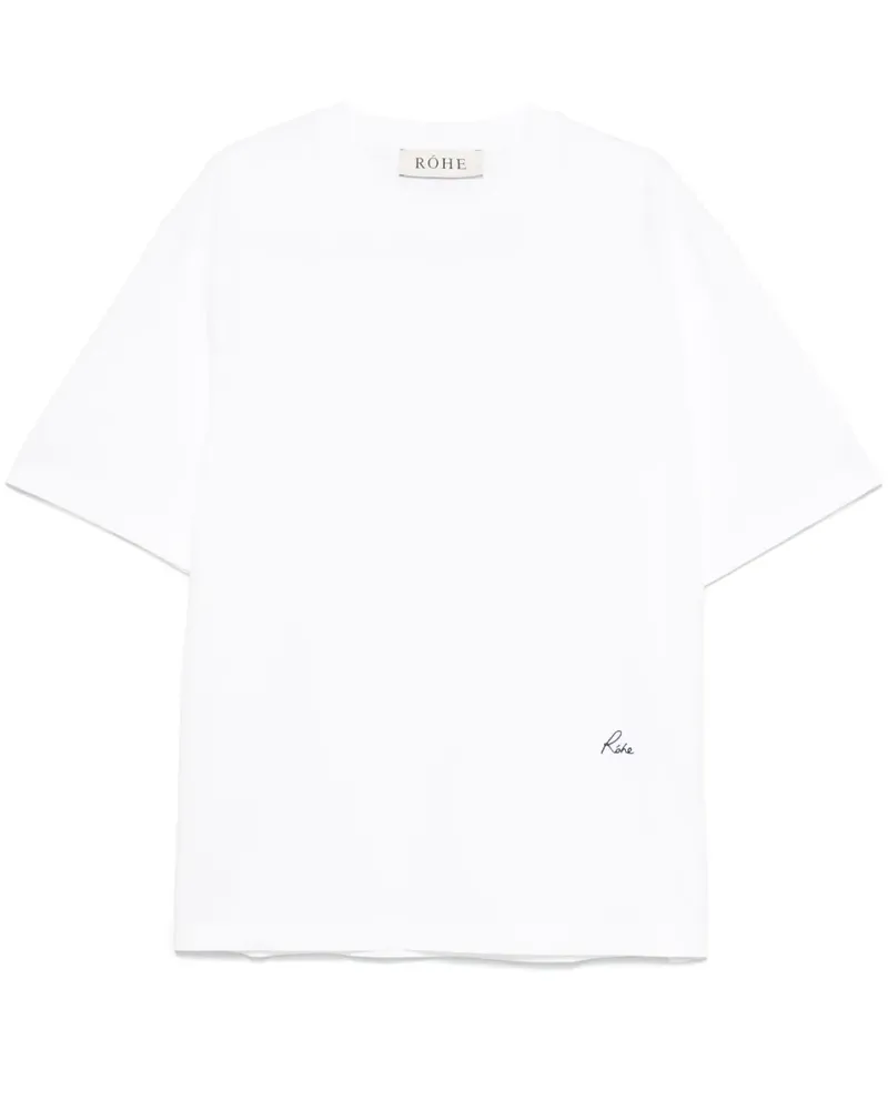 Róhe T-Shirt mit Logo-Stickerei - Weiß Weiß
