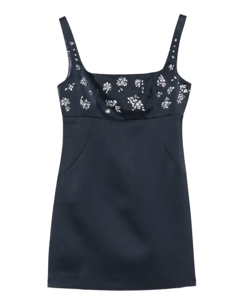 Maje crystal-embellished satin mini dress - Blau Blau