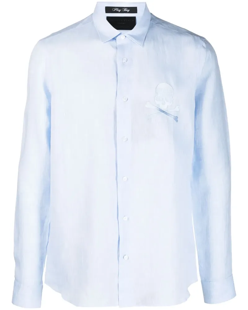 Philipp Plein Hemd aus Leinen - Blau Blau