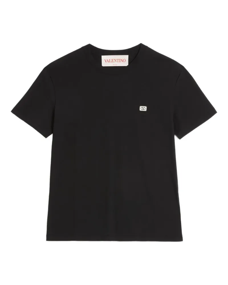 Valentino Garavani T-Shirt mit VLogo-Patch - Schwarz Schwarz