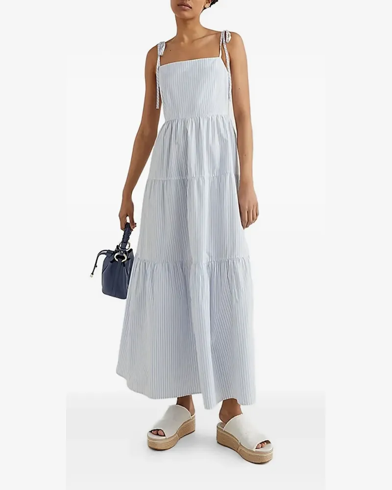 Tommy Hilfiger striped tiered midi dress - Weiß Weiß