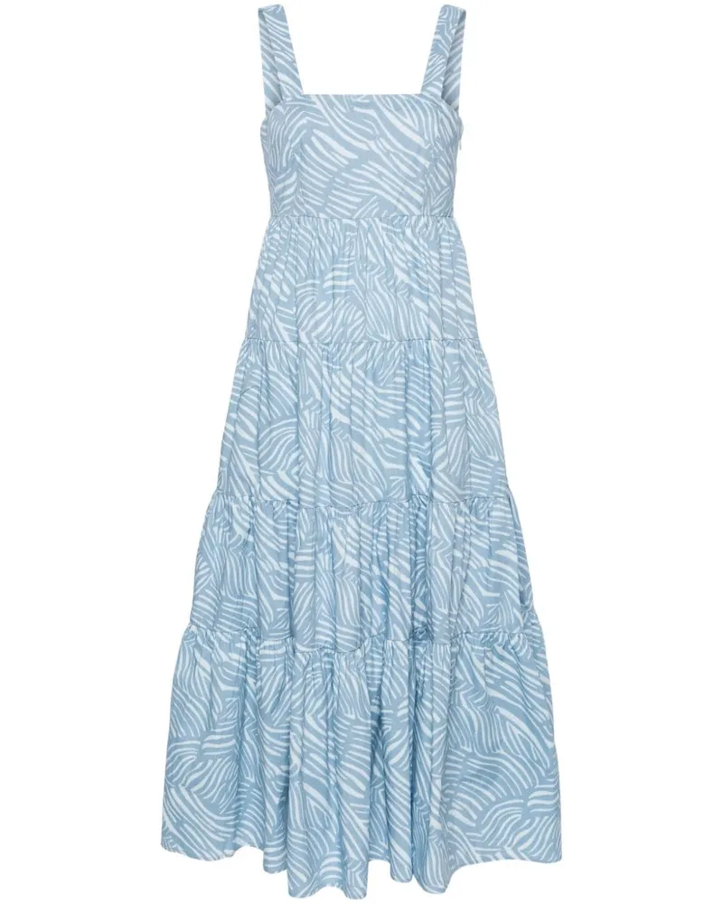 Michael Kors Midikleid mit Zebra-Print - Blau Blau