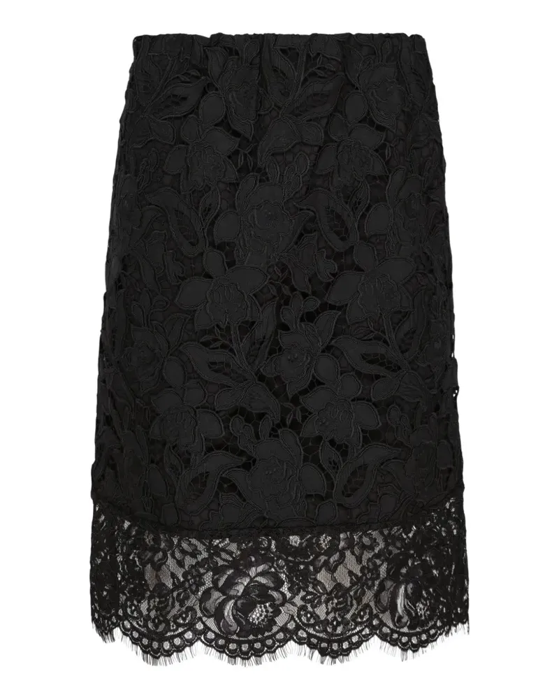 N° 21 floral lace pencil skirt - Schwarz Schwarz