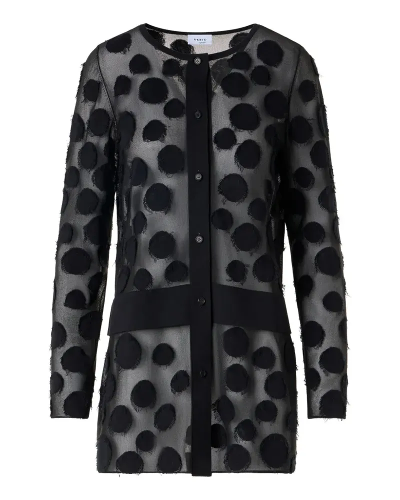 Akris Cardigan mit Polka Dots - Schwarz Schwarz