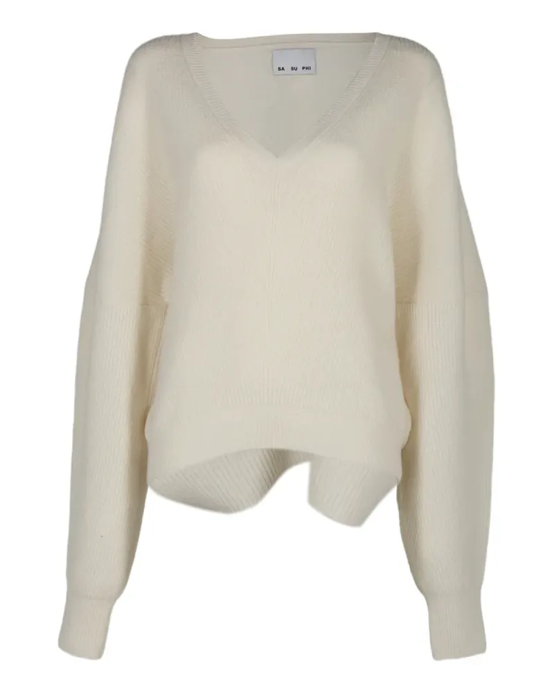 Sa Su Phi English Pullover mit V-Ausschnitt - Nude Nude