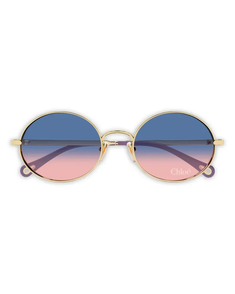 Chloé CH0326S Sonnenbrille mit rundem Gestell - Gold Gold